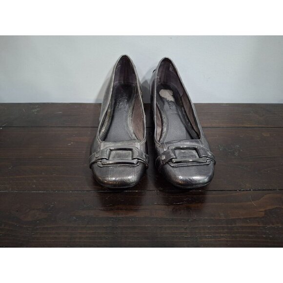 EUC LifeStride Metallic Gray Slip-on Pumps/Pre-owned, Sz. 7.5M - Picture 6 of 11